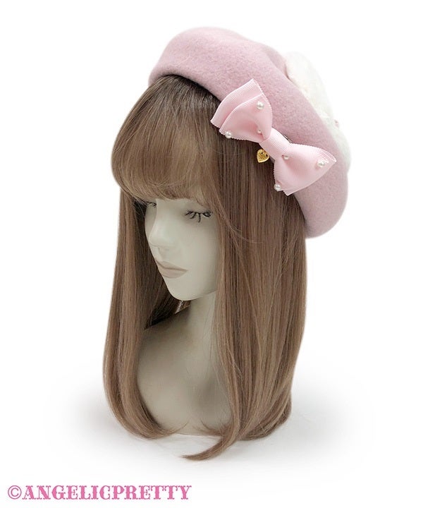 angelic pretty パールベロアリボンファーケープ ピンク