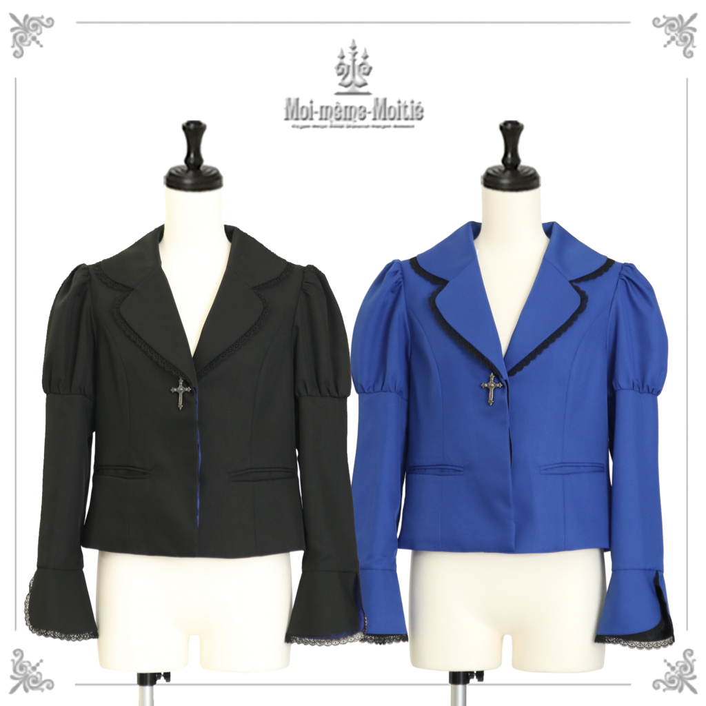 Concealed Placket Jacket with Cross Button by Moi-même-Moitié