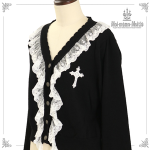 【Moi-même-Moitié】十字架ワッペンレースカーディガン Cross Patch Lace Cardigan by Moi-même-Moitié