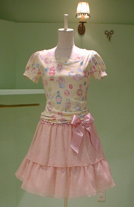 Flocky Polka Dot Georgette Skirt by Emily Temple Cute