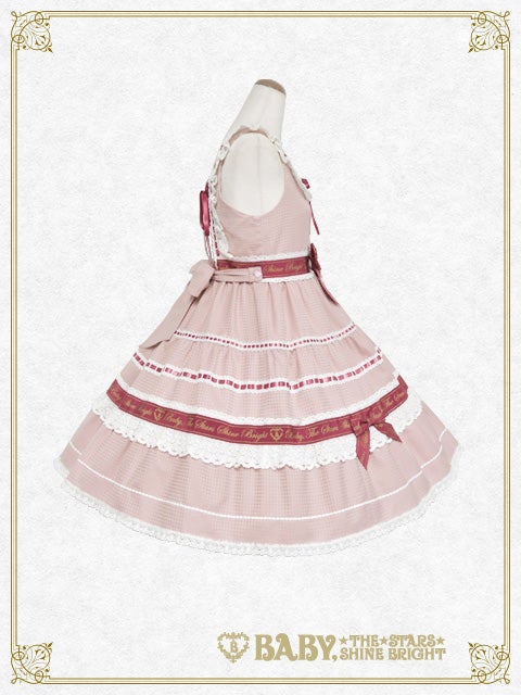 Fondant Chocolat Nounours Collection柄JSK Fondant Chocolat Nounours Collection Ribbon JSK by Baby, the