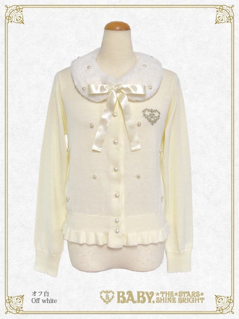 Pearl Cardigan with Fur Collar by Baby, the Stars Shine Bright
