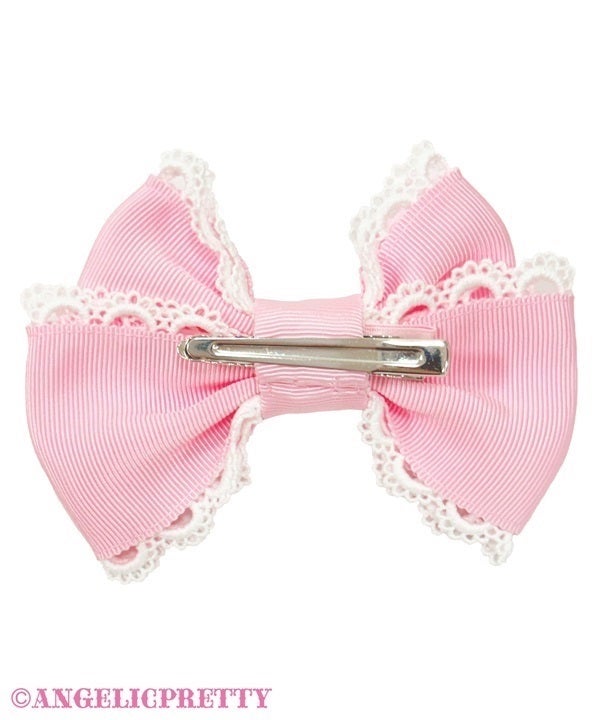 Crystal Heart Ribbon Clip Set by Angelic Pretty