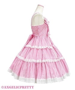 Shoulder Ribbon JSK (Gingham) (2025) by Angelic Pretty Shoulder Ribbon JSK (Gingham) (2025) by Angelic Pretty
