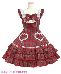 Cute Heart JSK (Tartan) by Angelic Pretty Cute Heart JSK (Tartan) by Angelic Pretty