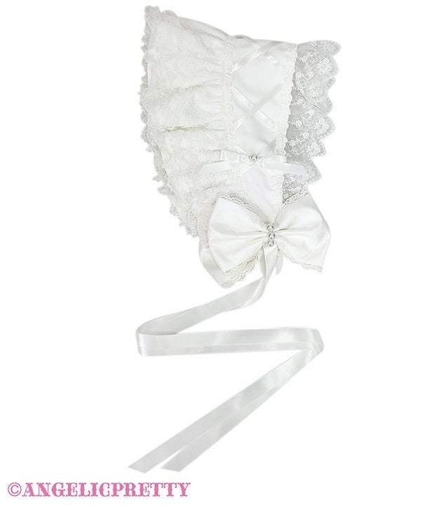 8月3日出品停止　レア　初版　Angelic Princess ボンネット Lace-Up Angelic Princess Half Bonnet (2025) by Angelic Pretty