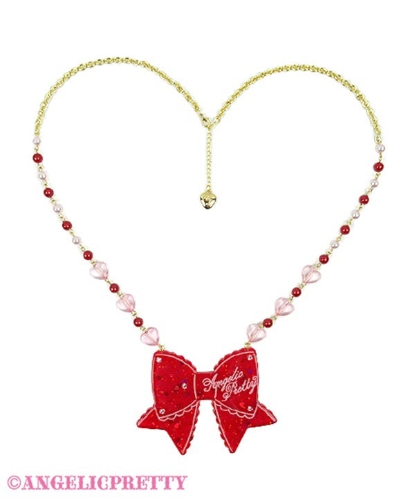 ときめきリボンネックレス Angelic Pretty Glitter Ribbon Necklace (2025) by Angelic Pretty