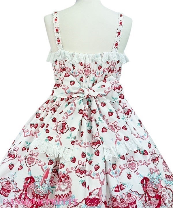 Strawberry Cake Party Shirring JSK by Angelic Pretty