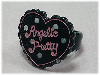 Polka Dot Love Heart Ring by Angelic Pretty