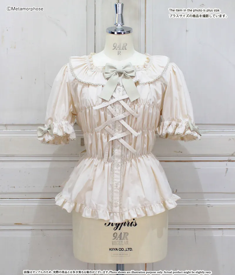 LIten リテン　shirring blouse シャーリングブラウス liten shirring blouse white シャーリングブラウス