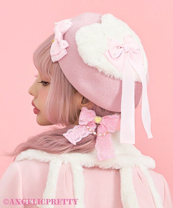 Fluffy Heart Beret by Angelic Pretty