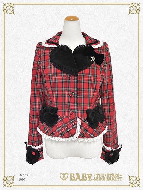 【通販完売品】Mary Stuartタータンチェックジャケット エンジ Mary Stuart Tartan Check Jacket by Baby, the Stars Shine Bright