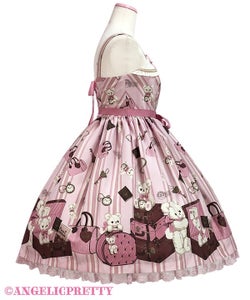 Angelicpretty Travelくまちゃんベルトジャンパースカート Travel Bear Collared JSK by Angelic Pretty