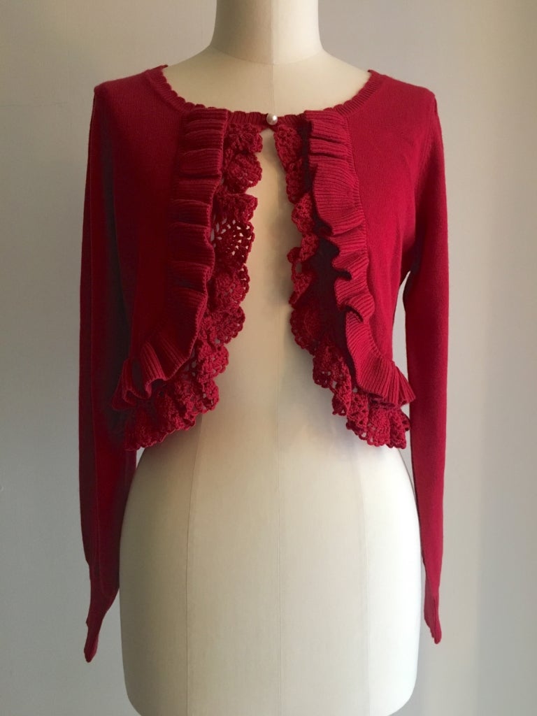 Knit Bolero with Frills by Leur Getter