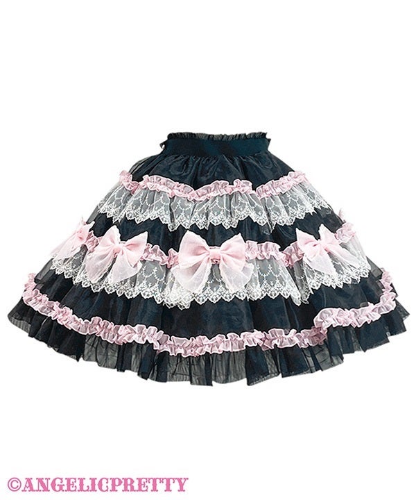 Angelic Pretty メルヘンリボンスカート 白xピンク 激レア Fluffy Ribbon Doll Skirt by Angelic Pretty