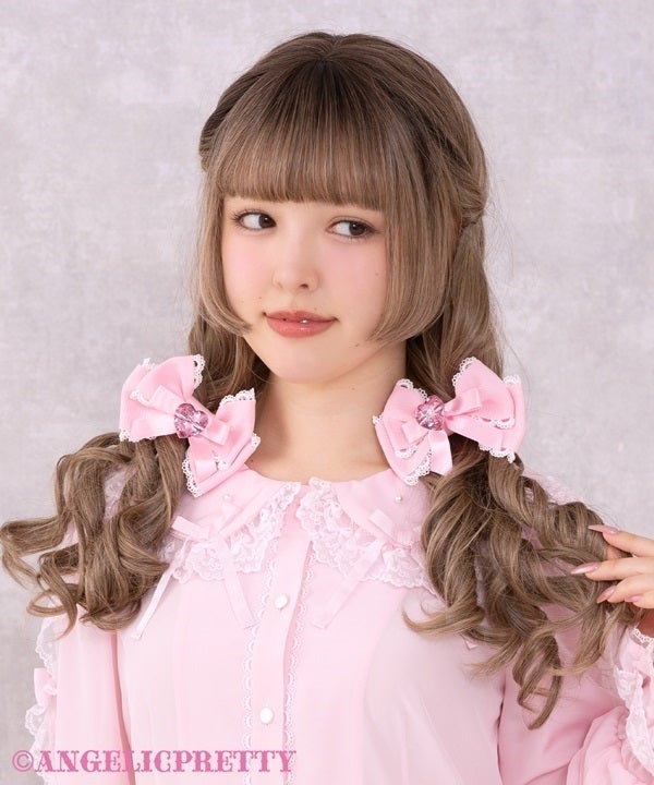 Crystal Heart Ribbon Clip Set by Angelic Pretty