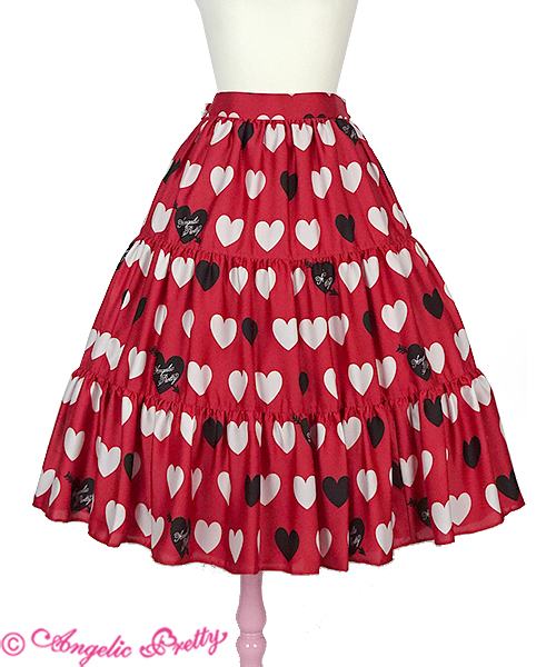 Dolly Heart Tiered Skirt (Shibuya Exclusive) by Angelic Pretty