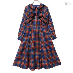 リボンとレースカラーのタータンチェックワンピース　メロディーバスケット　メロバス Search