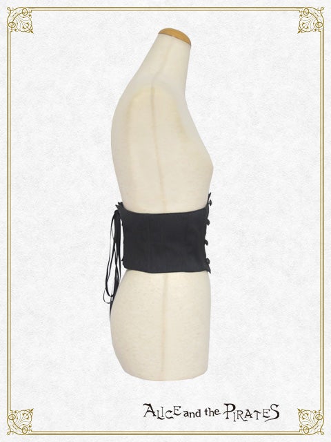 ALICE BLACK コルセットリボンピアス Herringbone Short Corset by Alice and the Pirates