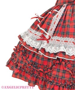 Heart Bib Skirt (Tartan) by Angelic Pretty Heart Bib Skirt (Tartan) by Angelic Pretty