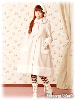 innocent world　ナイトベアーコート　ミルクティー duplicate] Night Bear Coat by Innocent World
