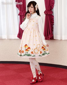 Clock Rabbit in Mushroom Woods High Waist JSK by Innocent World Clock Rabbit in Mushroom Woods High Waist JSK by Innocent World
