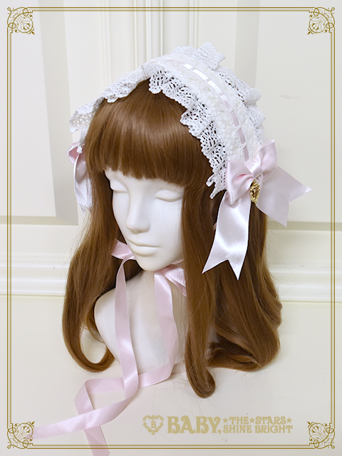 BABY Innocent Ribbon Frill ヘッドドレス 黒×白 Fairy Flowers Headdress (2021 2nd release) by Baby, the