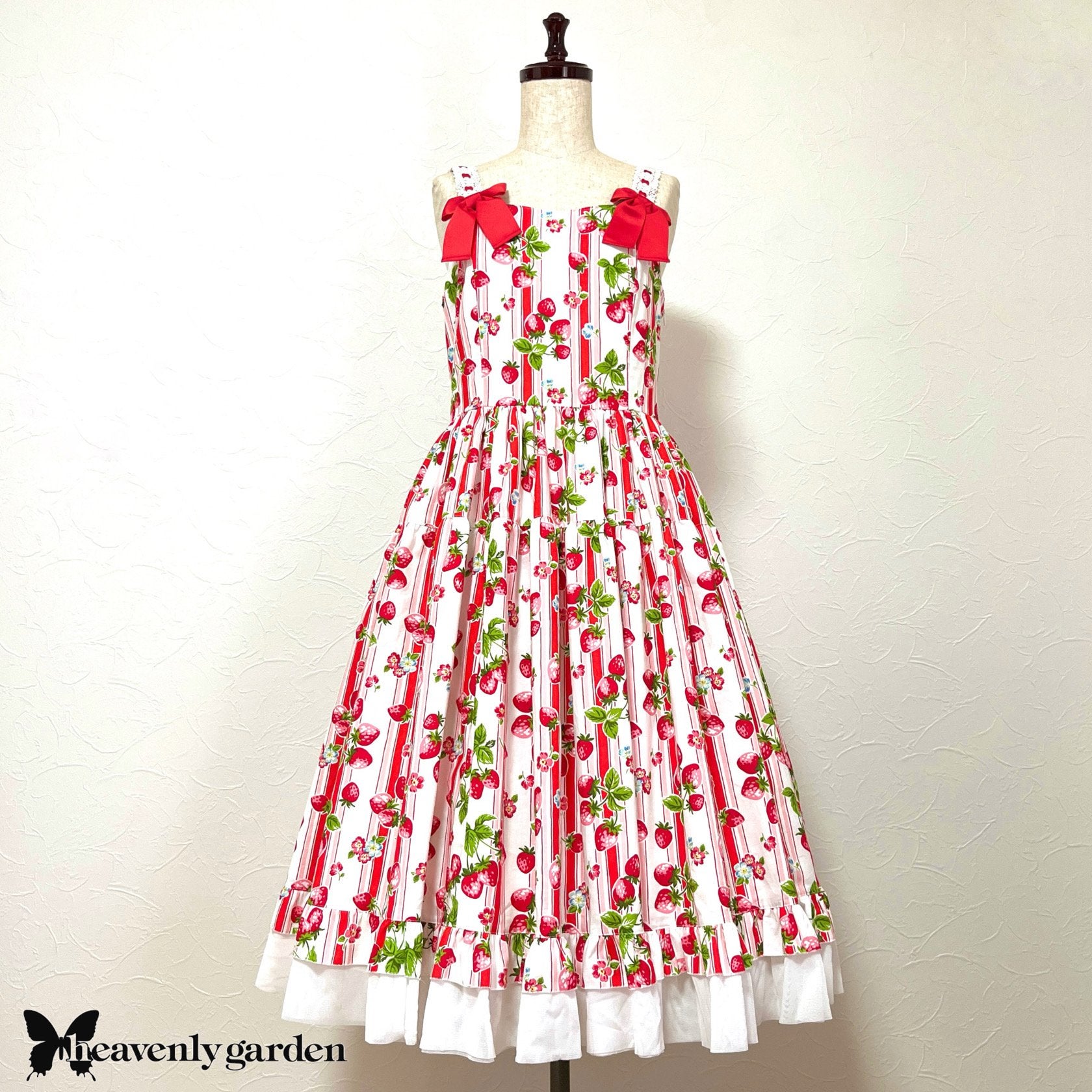 heavenly garden ~ Strawberry Lace-Up JSK by Indie Brand
