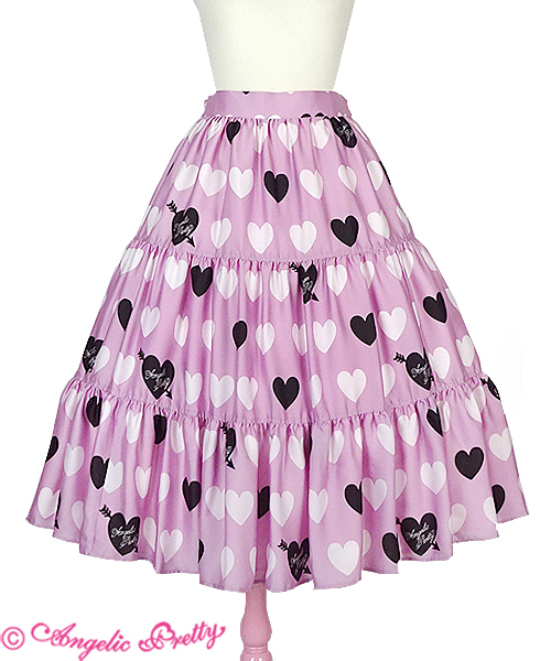 スカート Heart logo tiered skirt Dolly Heart Tiered Skirt (Shibuya Exclusive) by Angelic Pretty