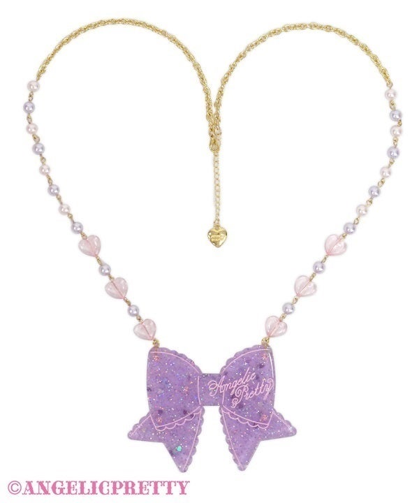 ときめきリボンネックレス Angelic Pretty Glitter Ribbon Necklace (2025) by Angelic Pretty