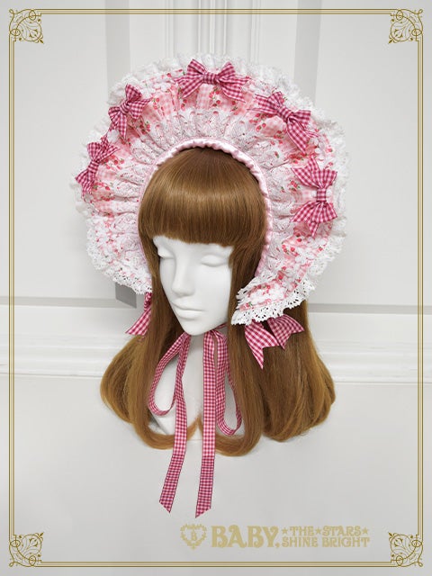 BABY ハーフボンネ ピンク Floriana Ribbon Bonnet by Baby, the Stars Shine Bright