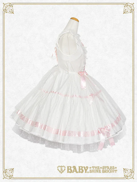 lily様　　バービードールサイズ・ タイツ風 /チュールホワイト/ハンドメイド Little Kitten Lucy ♡ Dot Tulle JSK by Baby, the Stars Shine Bright