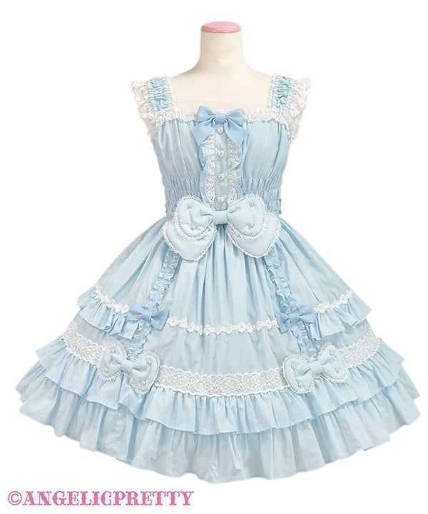 Angelic Pretty ぷくぷくハニーシャーリングジャンパースカートJSK Pukupuku Honey Shirring JSK by Angelic Pretty