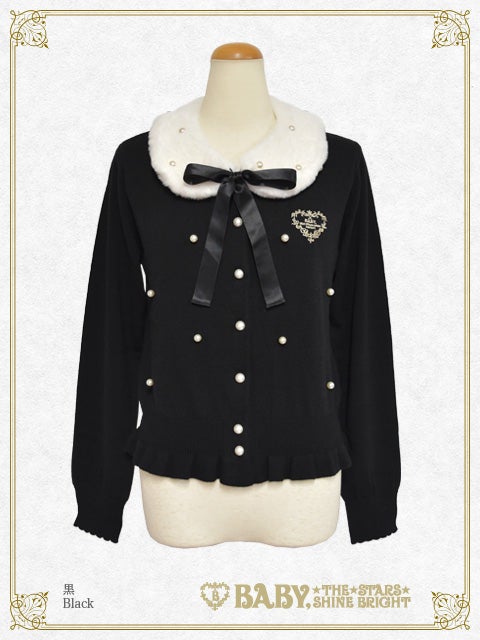 Pearl Cardigan with Fur Collar by Baby, the Stars Shine Bright