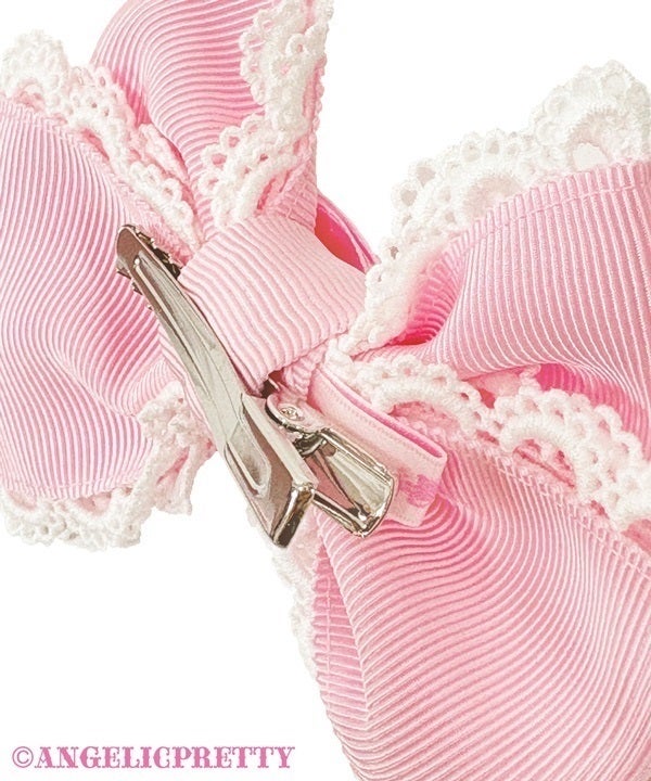 Crystal Heart Ribbon Clip Set by Angelic Pretty