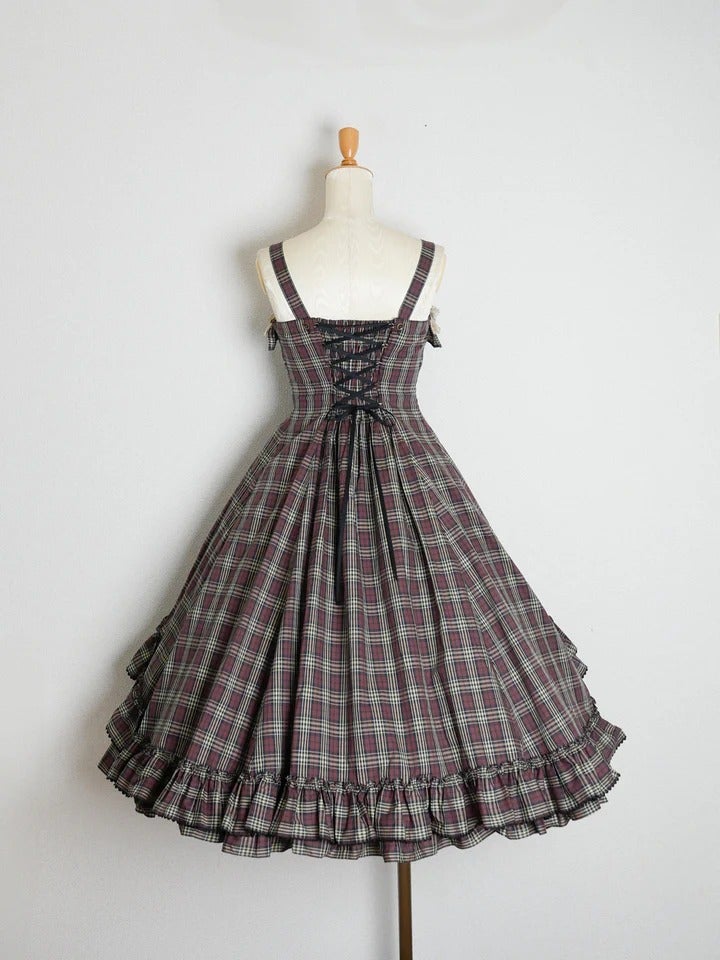 Classic Check Frill Ribbon JSK by Victorian Maiden