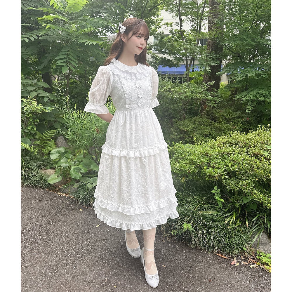Lattice Bouquet Embroidery Lace Collar OP by Melody BasKet
