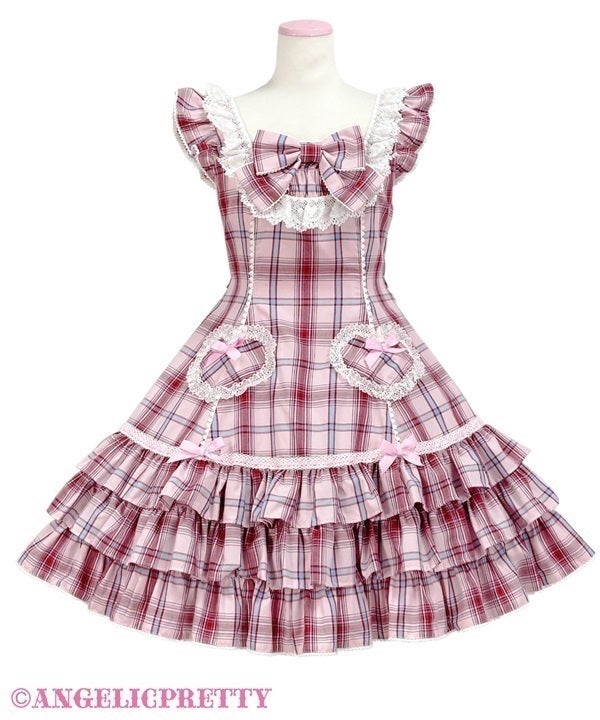 Cute Heart JSK (Tartan) (2025) by Angelic Pretty