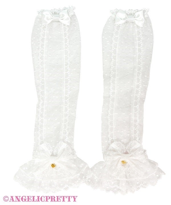Angelic Pretty アームウォーマー Heart Tulle Long Arm Warmers by Angelic Pretty