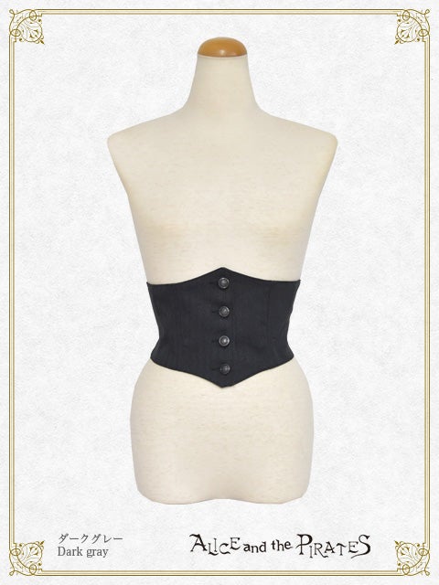 タグ付き♥MarionetteChris柄ショートコルセットALICEパイレーツ Herringbone Short Corset by Alice and the Pirates