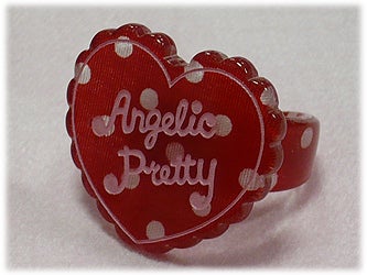 AngelicPretty ラブハートシリーズリング2点セット Polka Dot Love Heart Ring by Angelic Pretty