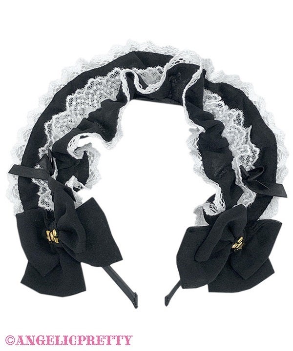 Angelic pretty トイパレード カチューシャ KC 黒 ブラック Dolce Frill Headband (2025 2nd release) by Angelic Pretty