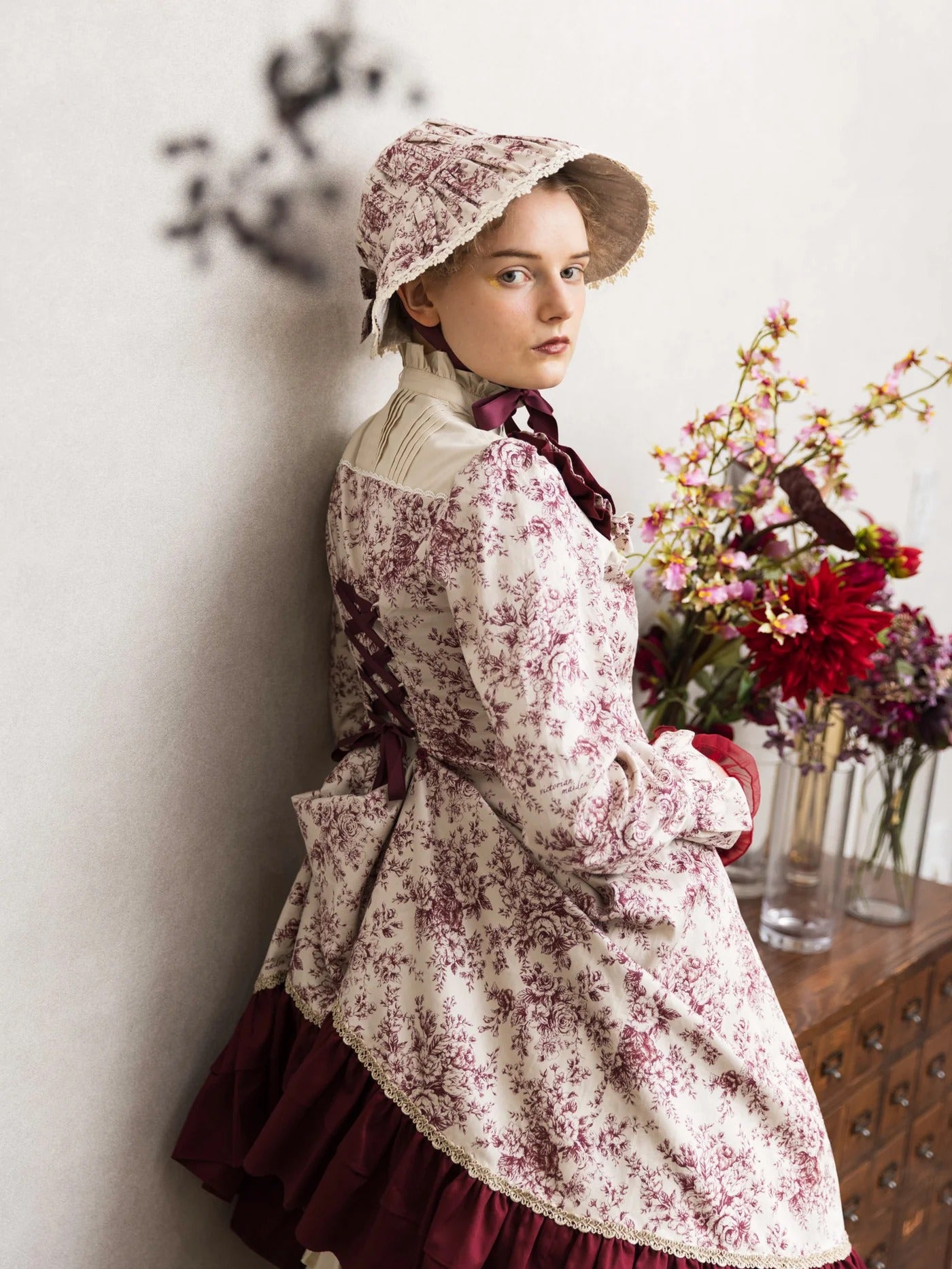Toile de Rococo Bouquet Doll Hat by Victorian Maiden